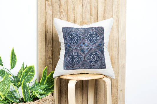 Beige Tribal Cushion Cover | Natural Linen Pillow