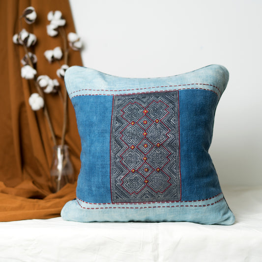 Blue Vintage Hemp Pillow Covers | Decorative Pillowcase